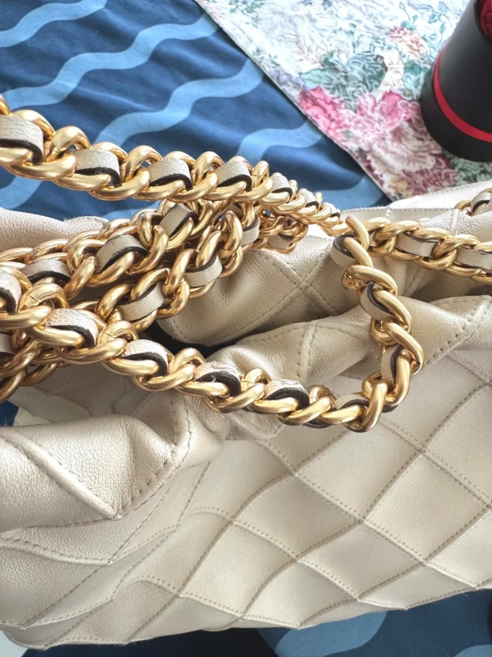 Tory Burch Fleming Soft Leather Quilted Chain Hobo Bag